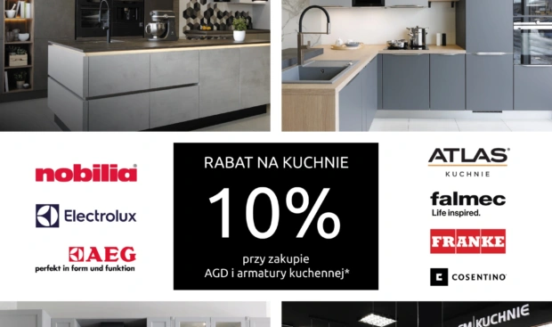 Promocja - Rabat 10% na meble kuchenne przy zakupie AGD i armatury kuchennej - FM KUCHNIE Kraków